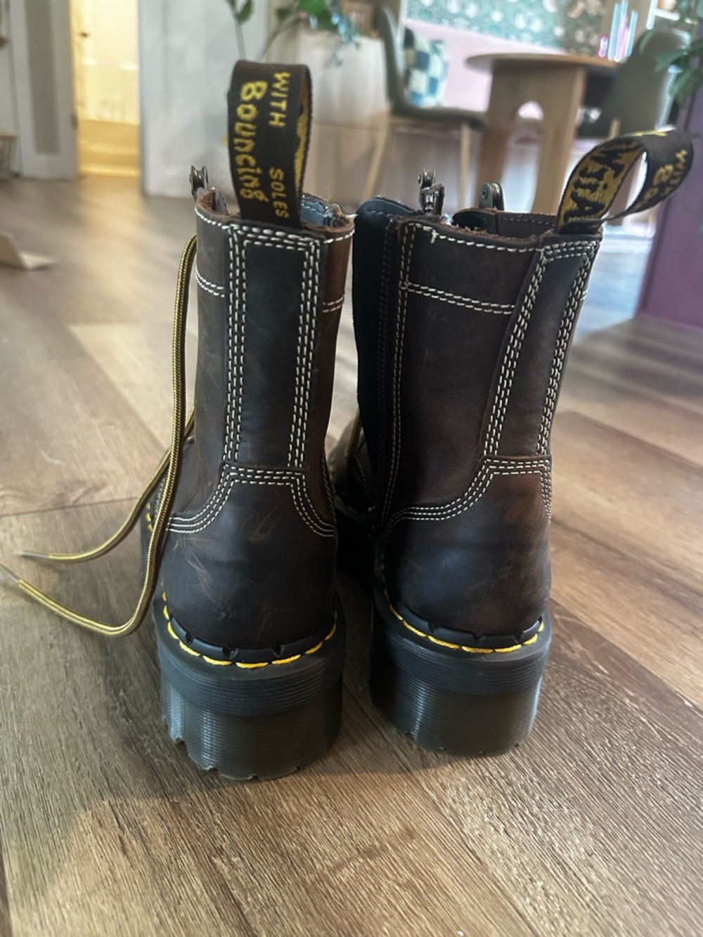 Dr. Martens Jadon Arc Leather Platform Lace-Up Combat Boots - Picture 3 of 10